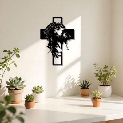 Moderní kovový nástěnný kříž | JESUMET